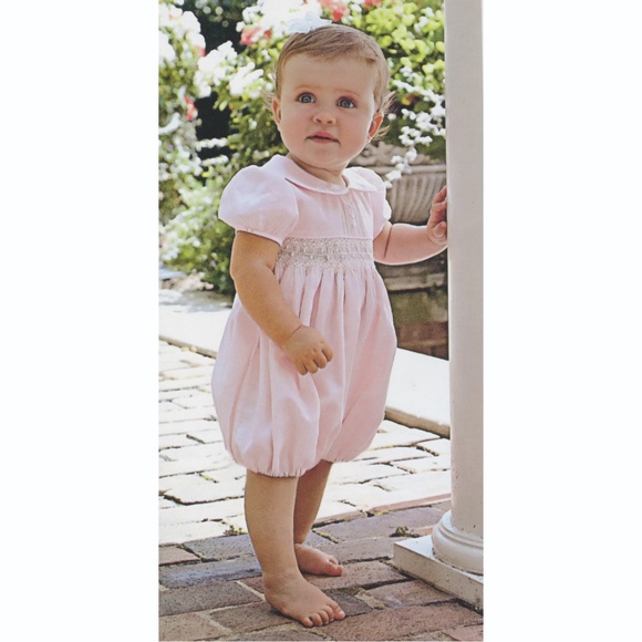 Strasburg Pink Cotton Smocked Embroidery Bubble Romper Size 3 Months NWOT - Picture 4 of 4